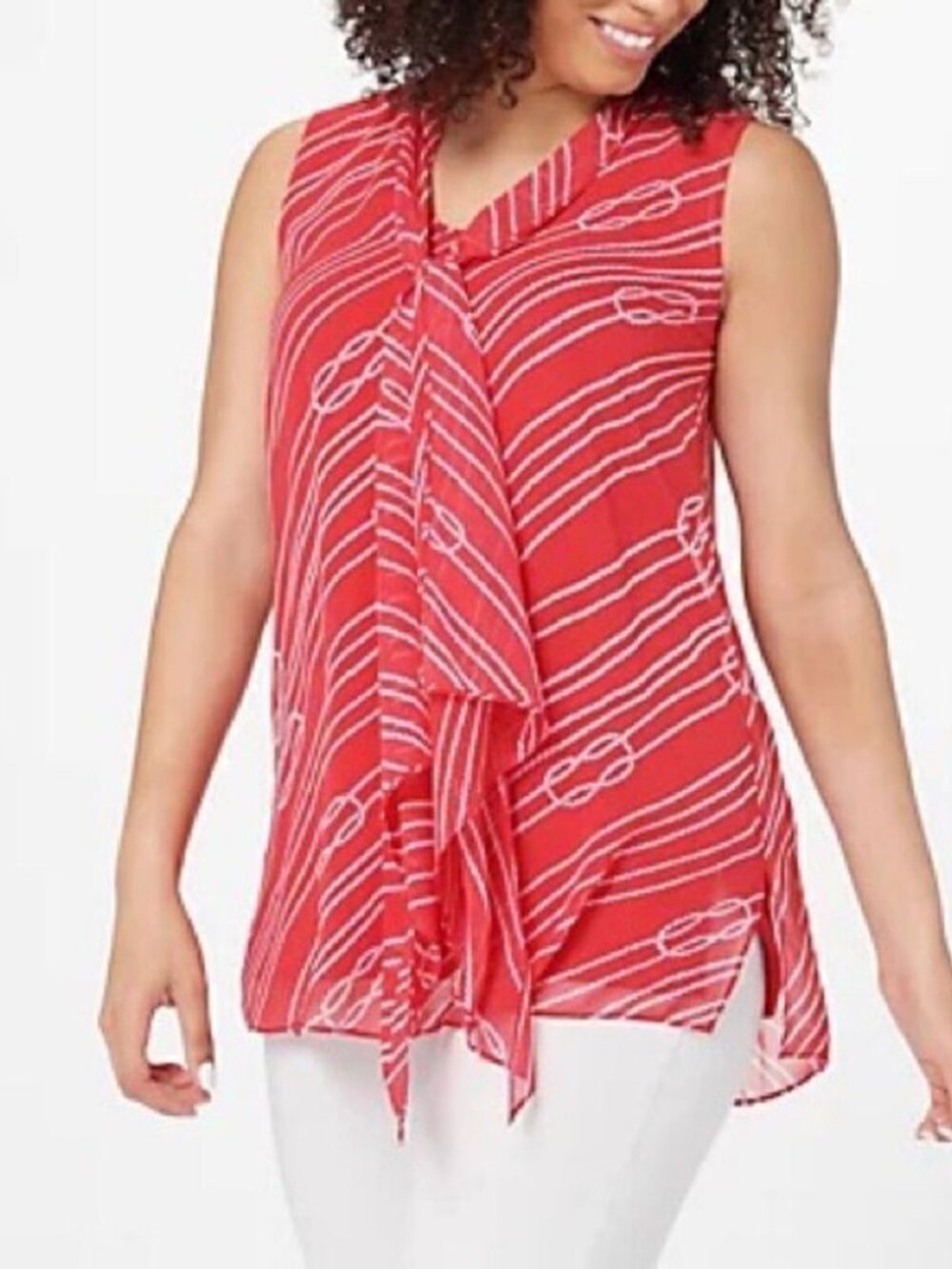 Susan Graver Sleevless Lined Chiffon Tunic
